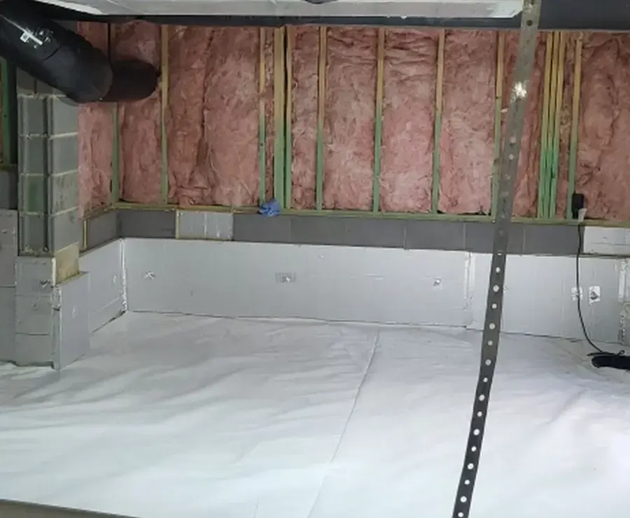 Wall cavities opened to the studs for structural drying in Wake Forest